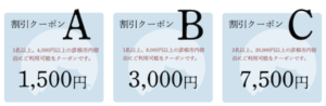 彦根宿泊割引キャンペーンの3種類のクーポン内容