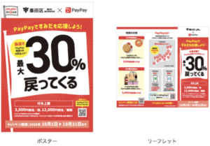 墨田区PayPayキャンペーンのポスターとリーフレット