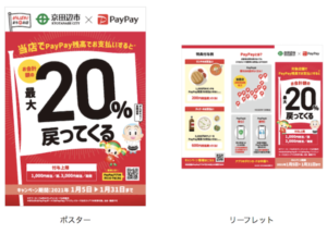 京田辺市PayPayキャンペーンのポスターとリーフレット