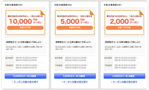 2021年1月12日配布のじゃらん冬セール新クーポン