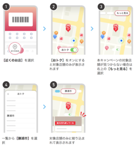 勝浦市ペイペイキャンペーンの対象店舗の検索方法