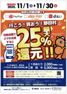 ペイペイと野田村のキャンペーンポスター