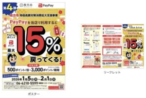 枚方市PayPayキャンペーンのポスターとリーフレット