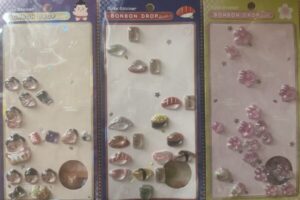 お寿司、お相撲、桜のボンボンドロップシール