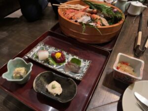 千倉館の刺身や前菜
