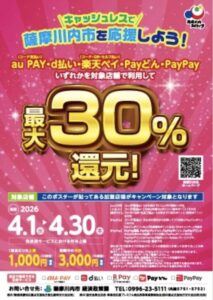 薩摩川内市PayPayキャンペーン第8弾のポスター