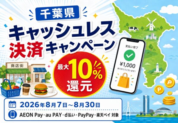 千葉県キャッシュレス決済キャンペーン2026|対象店舗で最大10%還元【8月7日スタート】